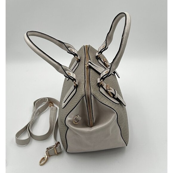 Aldo Satchel Bag Women’s Taupe Beige Faux Leather Croc Embossed NWOT Work Bag - Picture 5 of 11